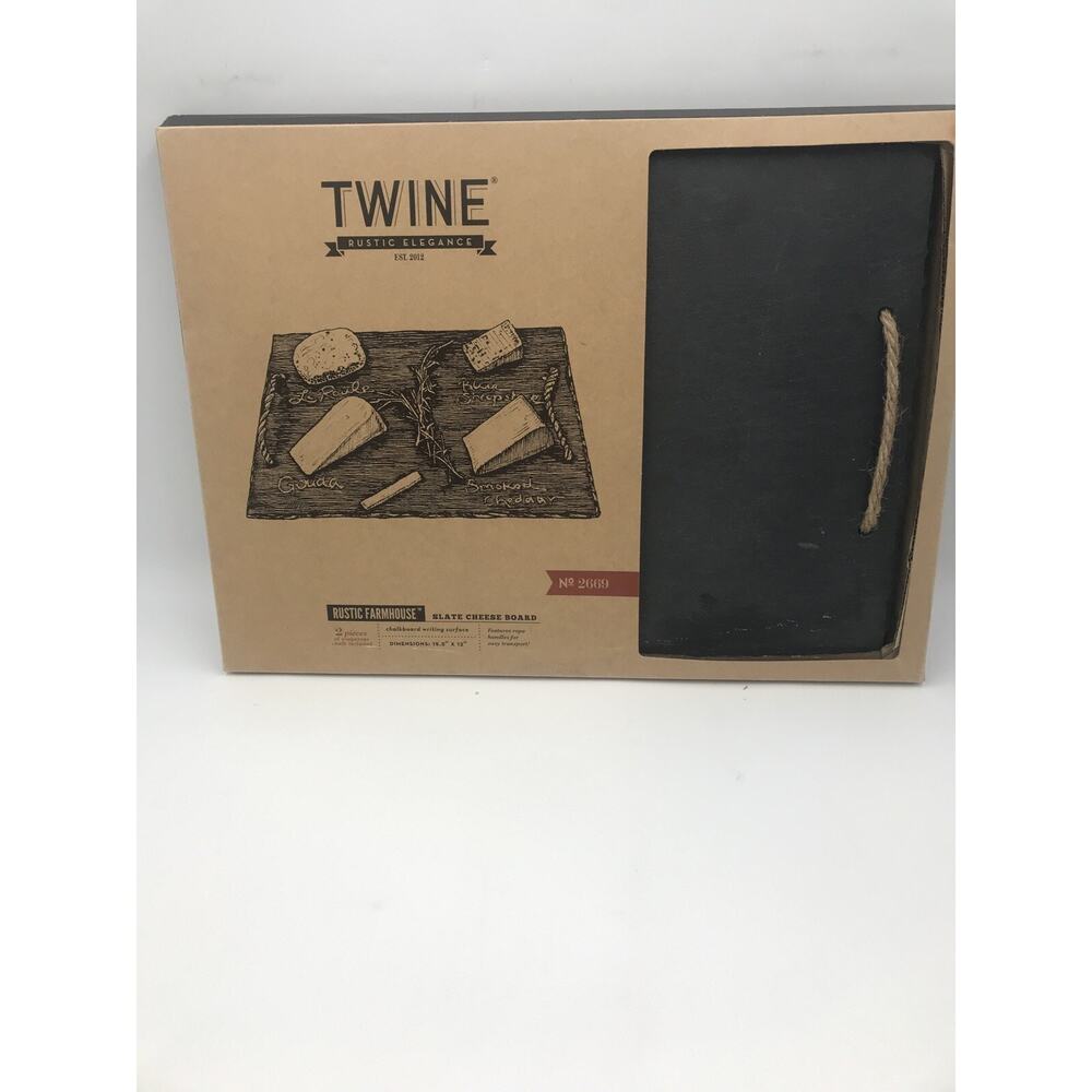 Twine Black Cheese Board 15.5x12 Inch Serving Board Open Box